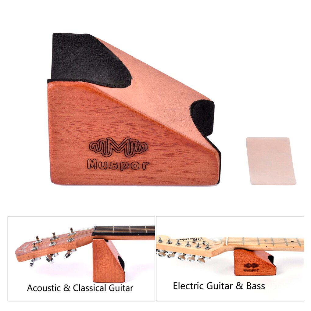 Guitar nakkestøtte støtte pude elektrisk akustisk guitar træ nakke støtte opsætningsværktøj display stativ