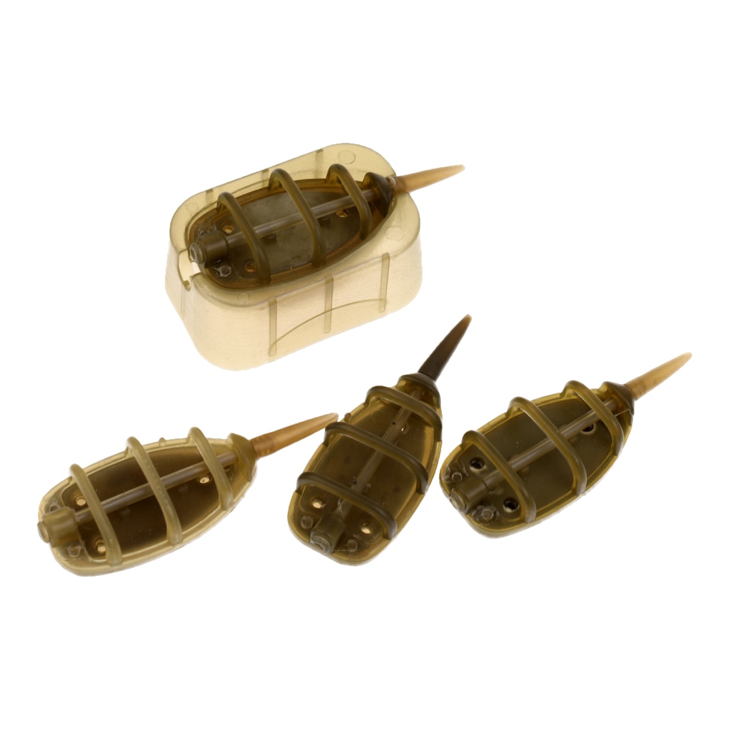 4Pcs Assorted In-line Method Feeder Fishing Feeding Lead Sinker 20g 25g 30g 35g