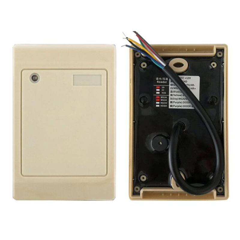 Lector de tarjetas RFID, lector de identificación EM con salida wiegand 125 blanca de 26/34 K, conectar al Control de acceso sn:08A01