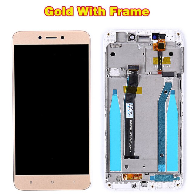 Écran tactile pour Xiaomi Redmi 4X LCD affichage numériseur assemblée 100% testé 5.0 pouces 1280x720 cadre pour Xiaomi Redmi 4X LCD: Gold With Frame