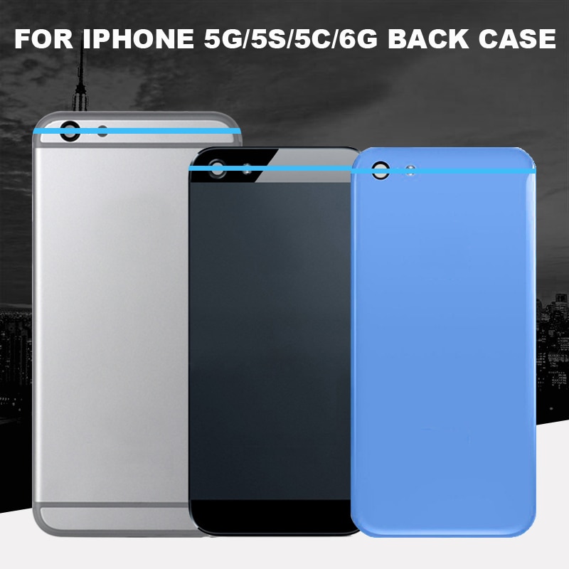 Best For iPhone 5 5s 5c 6 Rear Glass Middle Frame Chassis Full Housing Battery Set Door Cover