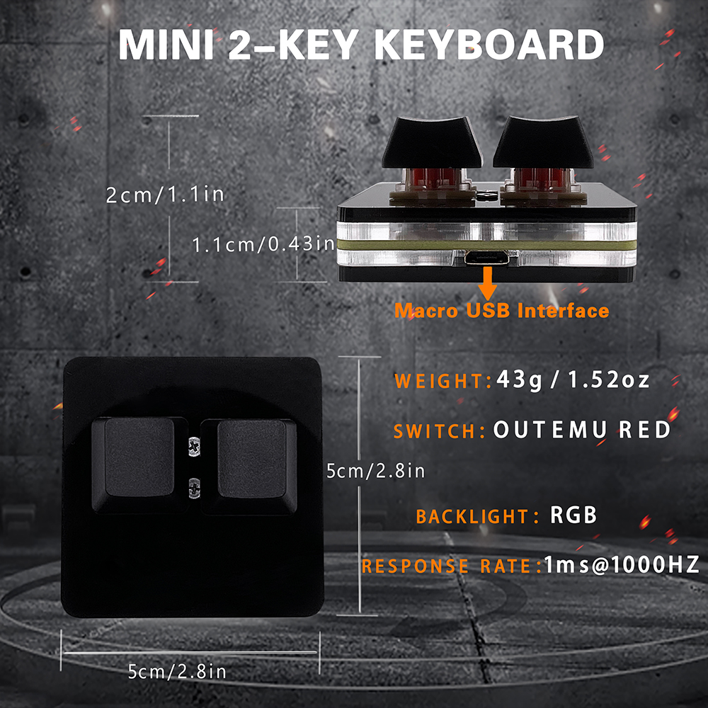 Kopie Plakken 2 Toetsen Toetsenbord SAYO OSU Toetsenbord Hotswap Mechanische Gaming Toetsenbord Schakelaar RGB Backlit Mini USB Toetsenbord Voor Macros