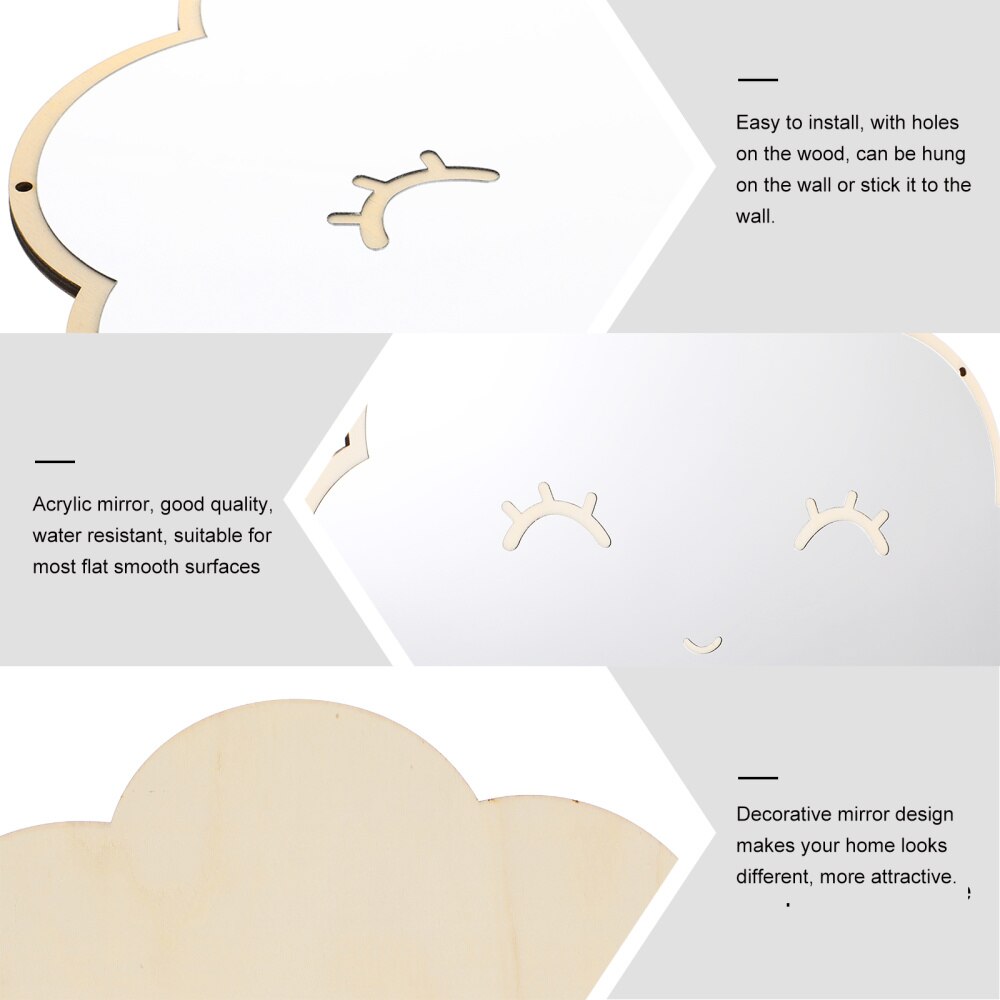 Espejo acrílico con forma de nube para la pared de los niños, decoración creativa de pared de habitación