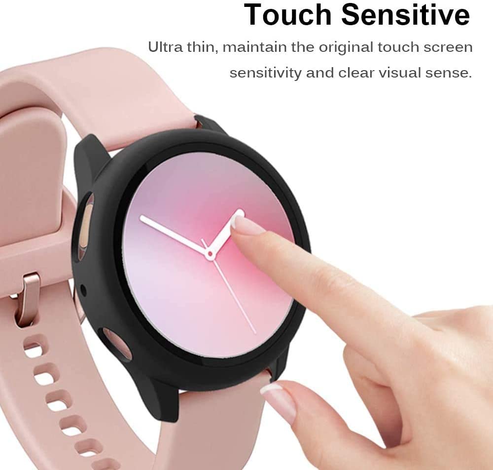 Case+Glass For Samsung Galaxy Watch Active 2 44mm 40mm Tempered Glass Screen Protector Cover Bumper For Samsung Active 2 Case
