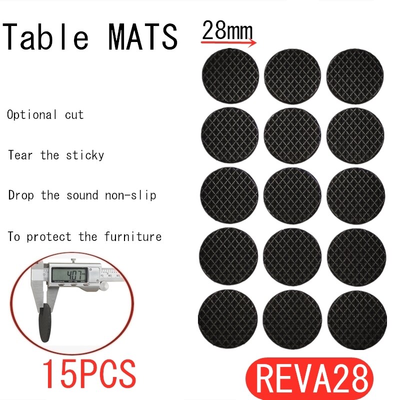 Alfombrilla para los pies autoadhesiva negra y cuadrada redondo, almohadillas de fieltro, alfombrilla antideslizante, amortiguador de parachoques para silla, Protector de mesa, Hardware: REVA28