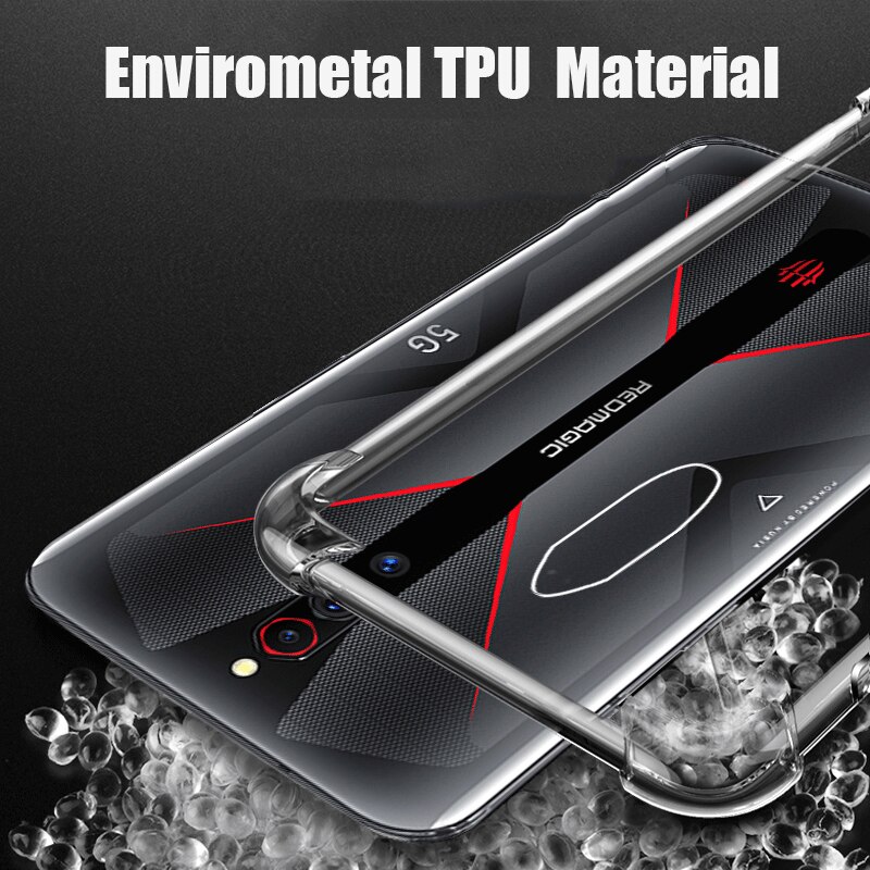 Zte nubia red magic 5g kotelolle iskunkestävä täysin suojattu pehmeä tpu puhelinkuori zte nubia red magic 6 5g läpinäkyvä takakuori