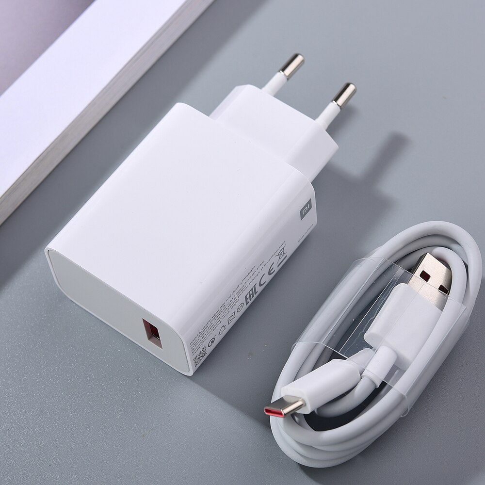 Turbo Charger 33W For Xiaomi Redmi 10 EU QC3.0 Fast Charging Phone Adapter 100cm Type C Cable For Poco X3 NFC F3 Pro Mi 10 11 X: EU add Cable