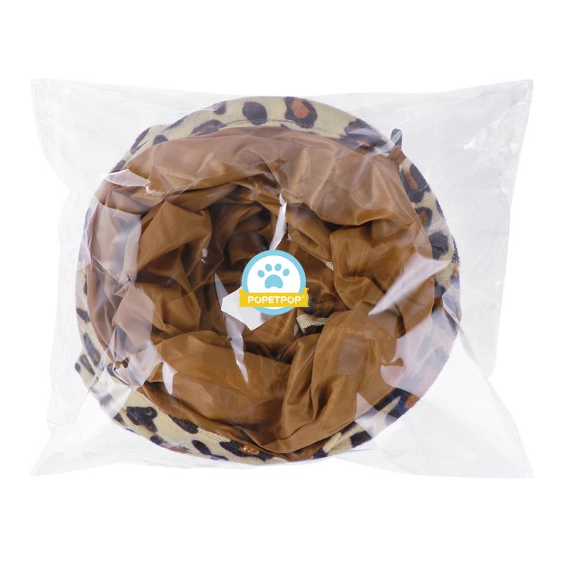 Bestomz leopard print pet tunnel lang kæledyr legetøj sammenklappelig tunnel pladsbesparende giftfri legetøj til hunde kat kaniner 120 x 25 cm