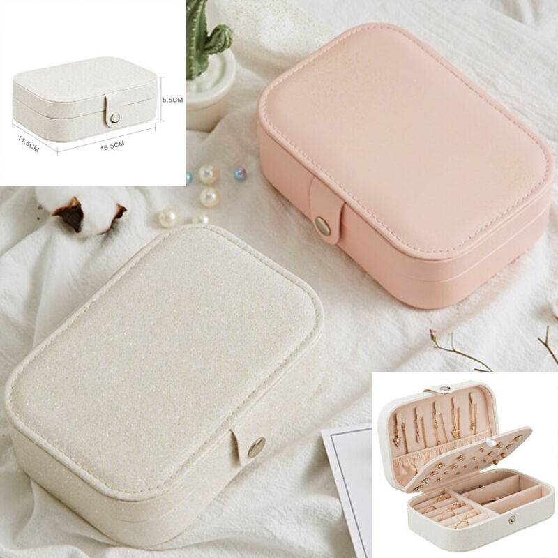 Women Jewelry Box Organizer Ladies Travel Case Earring Ring Necklace Storage Boxes