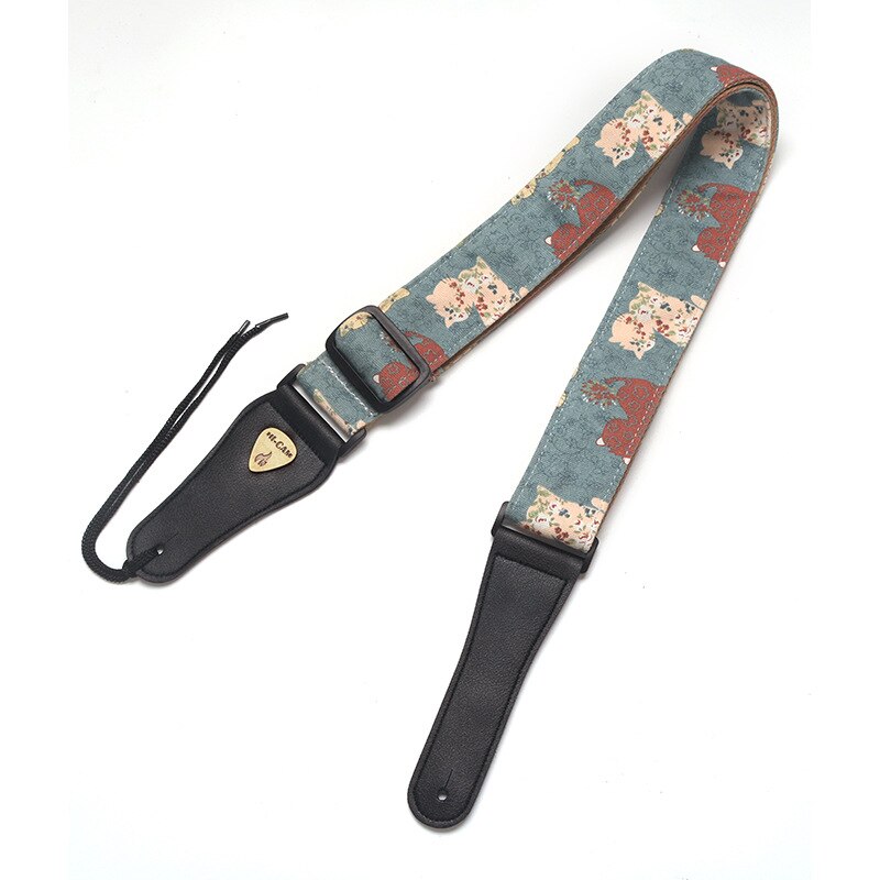 Geborduurde Gitaarband Nationale Stijl Schouderband Lint Muziekinstrument Band Gitaarband Instrument Gitaar Deel: Cat cat