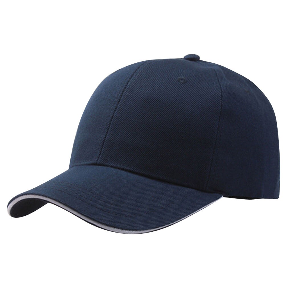 25# Cartoon Baseball Cap Summer Mesh Hat Hat Cotton Light Board Solid Color Baseball Cap Outdoor Sun Visor Baseball Tennis Cap: Navy