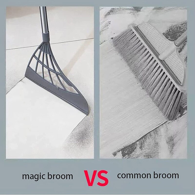 2-in-1 Broom Sweeper Easily Dry Floor Water Stains Remove Dirt Hair Glass Wiper Super Sweeper Broom Home Dormitory Cleaning Tool