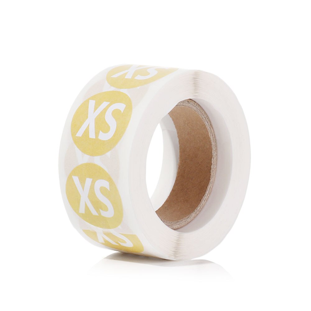 500pcs/Roll DIY Self Adhesive Sticky White Label Clothing Size XS-XXXL Sticker Writable Size Stickers Blank Note Label: XS