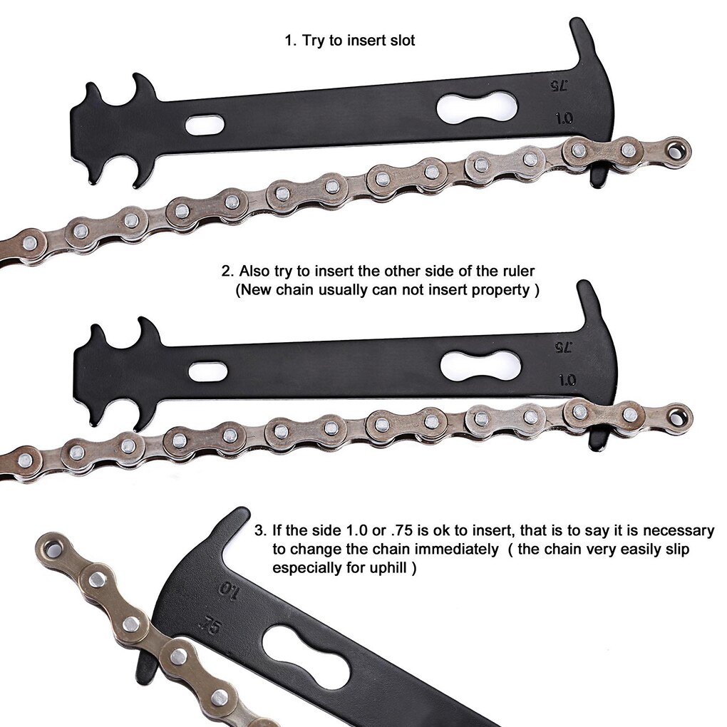 Bicycle Chain Wear Checker Indicator Repair Tool Mountain Road Chains Gauge Measurement Ruler Bicycle Accessories