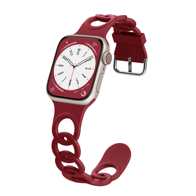 Pasek do Apple Watch Band Ultra 49mm 44mm 40mm 45 Mm 41mm 38mm 42mm Sportowa silikonowa bransoletka z pętlą IWatch Series 8 7 6 3