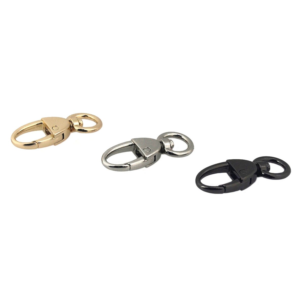 1Pcs Metal Stijl Swivel O-Ring Oog Karabijnhaak Trigger Sluitingen Clips Voor Diy Leather Craft Bag riem Riem Singels Sleutelhanger 12Mm