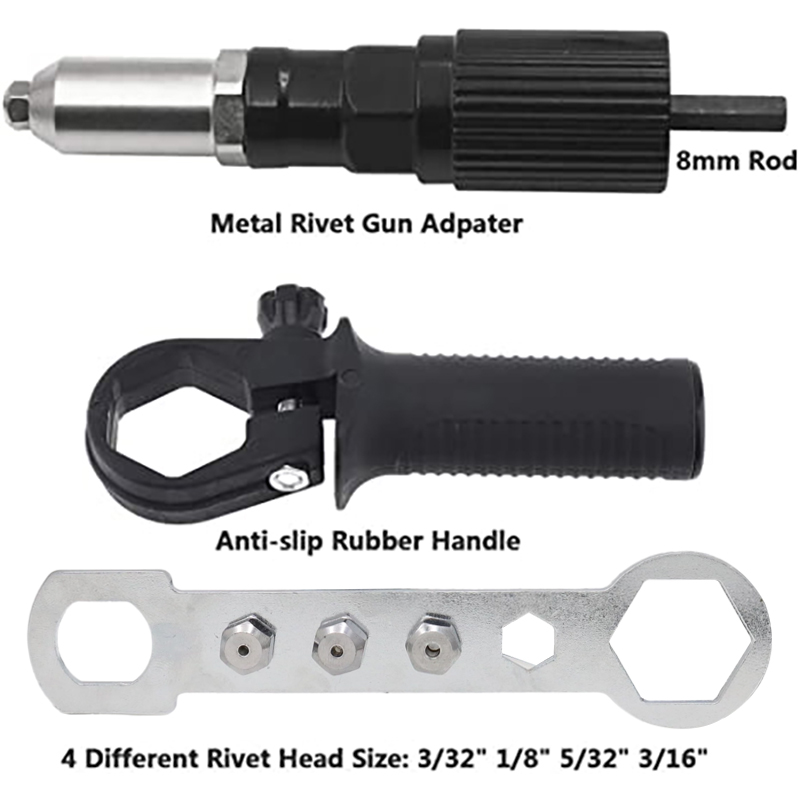 Rivet électrique sans fil, outil de rivetage d&#39;écrou, perceuse de rivetage sans fil, adaptateur Insert d&#39;écrou, outil multifonction à ongles, Rivet automatique