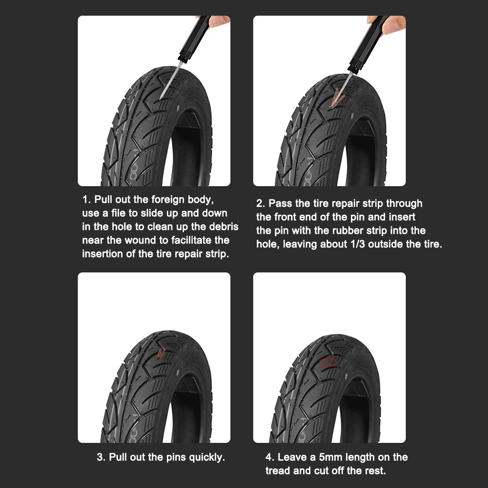 Fahrrad schlauchlos Reifen Reparatur Werkzeug Bausatz Mini MTB Rennrad Reifen Stecker Punktion Flache Fix Patch Bohrer Tragbare Dichtstoff Gummi Streifen