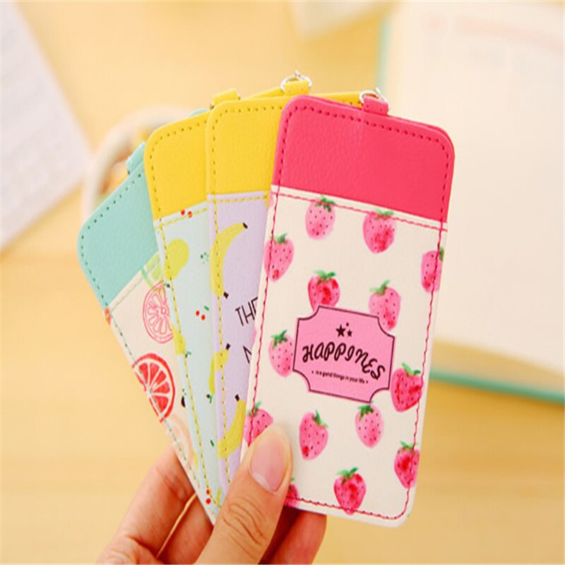 Little Fruit PU 11*6.5CM Cards Holder BAG PVC ID Pouch Case BAG ; BUS Cards Bags Pouch