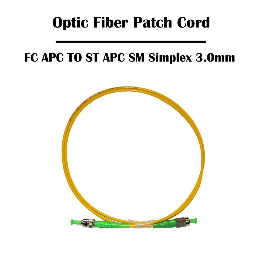 50 Pieces 1 Meter FC TO ST Fiber Patch Cord UPC/APC Single Mode SM Multi Mode MM Simplex 3.0mm Networking Ethernet: APC SM