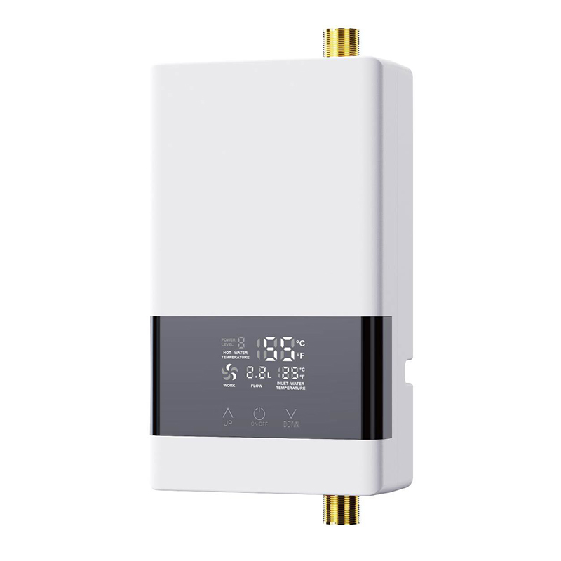 110V 220V Instant Water Heater Bathroom Kitchen Wall Mounted Electric Water Heater LCD Temperature Display with Remote Control: Pink