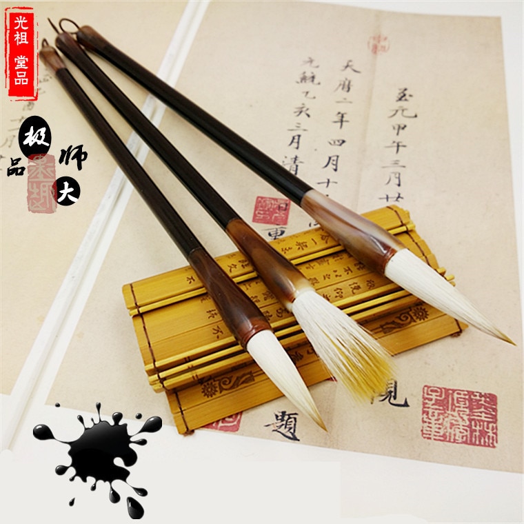 3 stks Chinese kalligrafie pen set hars vat meerdere haren borstel pen Chinese inkt traditionele Chinese schilderkunst kalligrafie pen