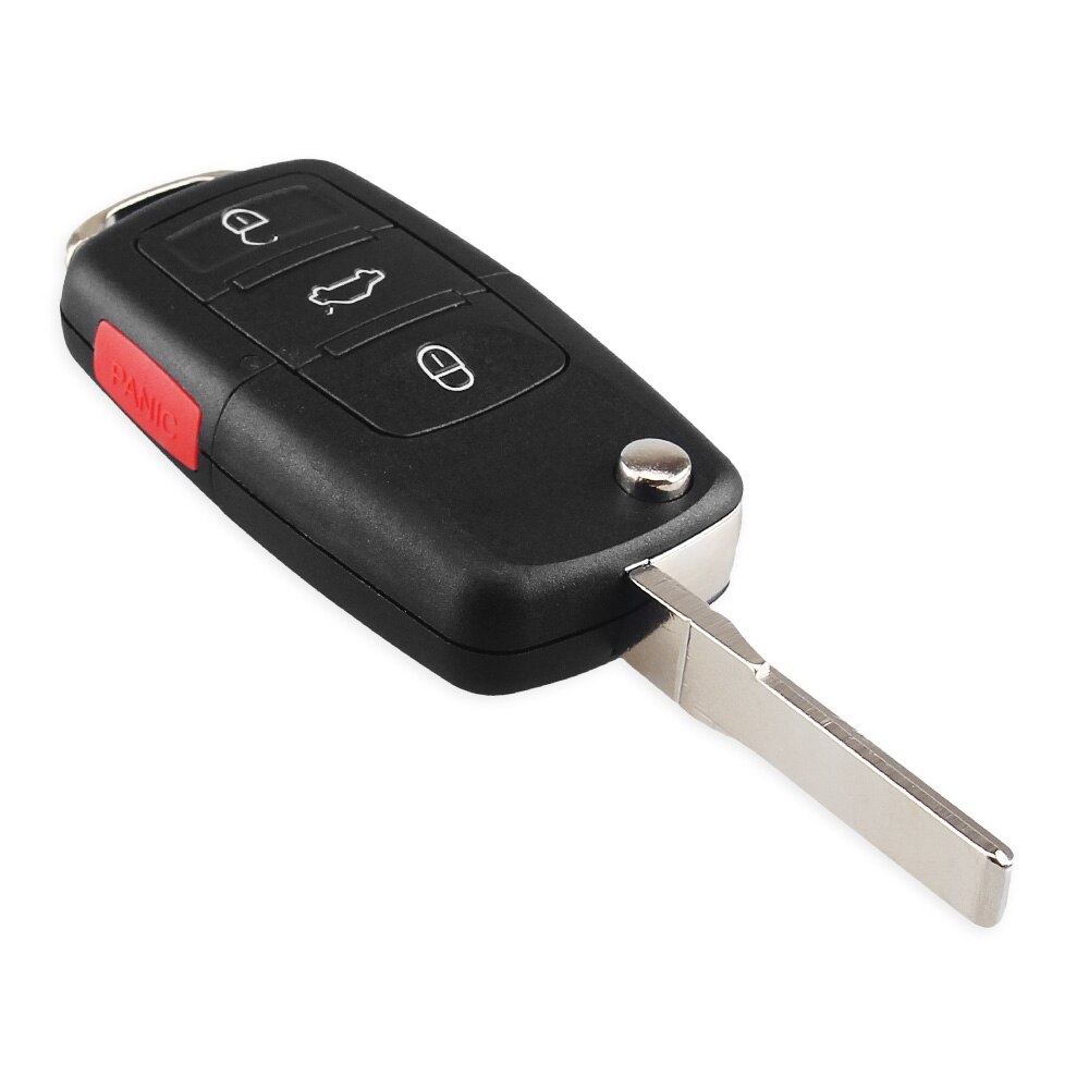 KEYYOU – coque de clé télécommande pliable, pour Volkswagen, Vw, Jetta, Golf, Passat, coccinelle, Skoda, Seat, Polo B5, Santana B6: 4 Buttons With Blade
