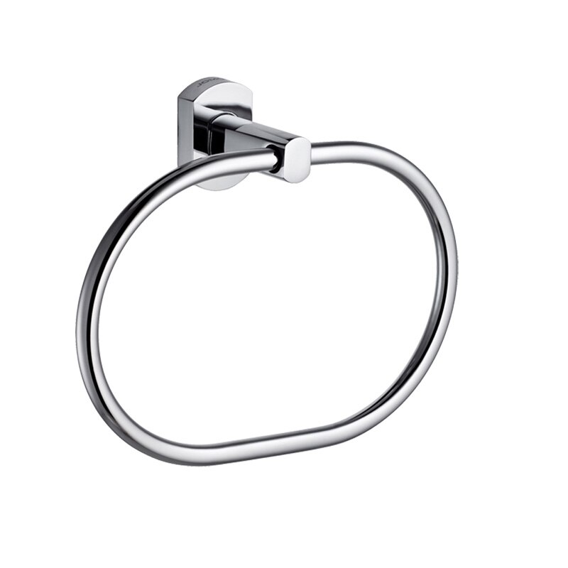 Anneau de serviette forme ronde support de gant de toilette mural cintre en alliage de Zinc accessoires de salle de bain Chrome barre de serviette de bain