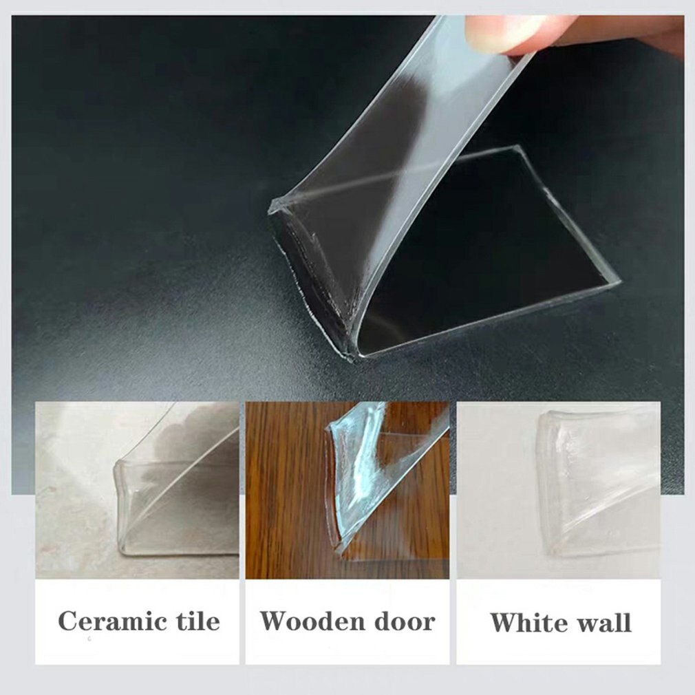 Transparent Double-sided Reusable Washable Tape Adhesive Paste Trace Removable Glue Household Cleaner