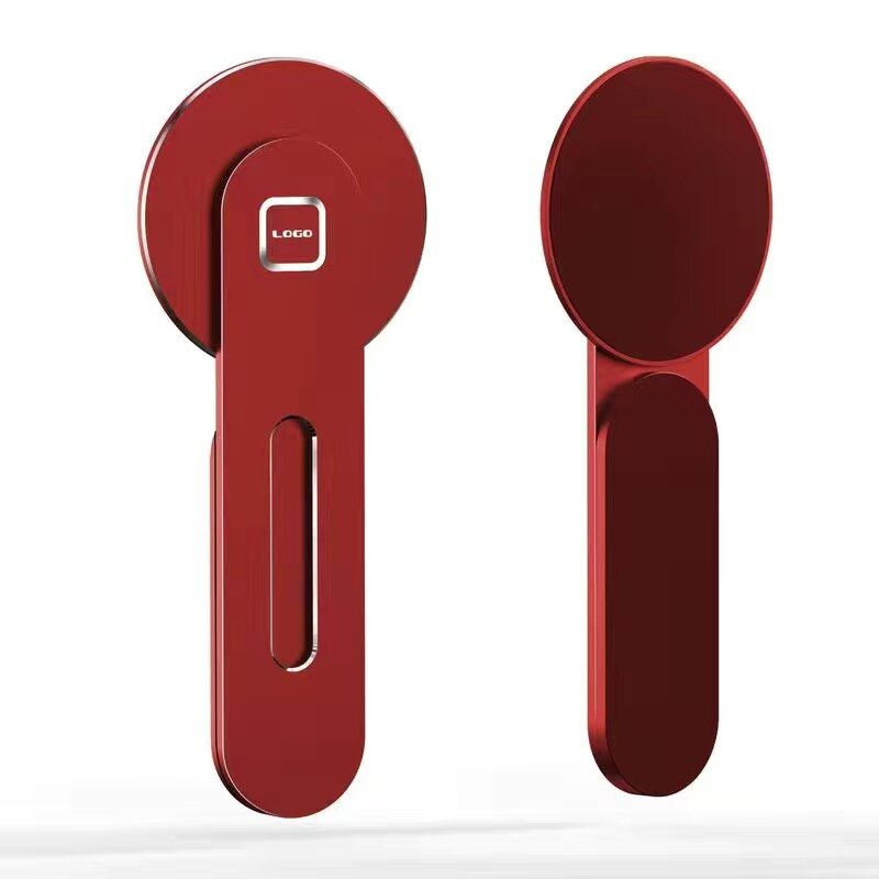 Laptop CellPhone Mount For IPhone 12 Series, Collapsible Metal Paste Base Office Monitor Magnetic Holder Adapt To Magsafe: red