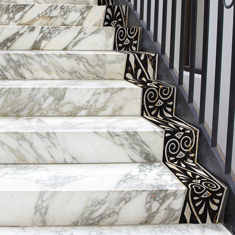 3D Marble Self-Adhesive Greek Pattern Wall Stair Floor Border Tile Sticker Kitchen Bathroom Basin Baseboard Wall Sticker 2M