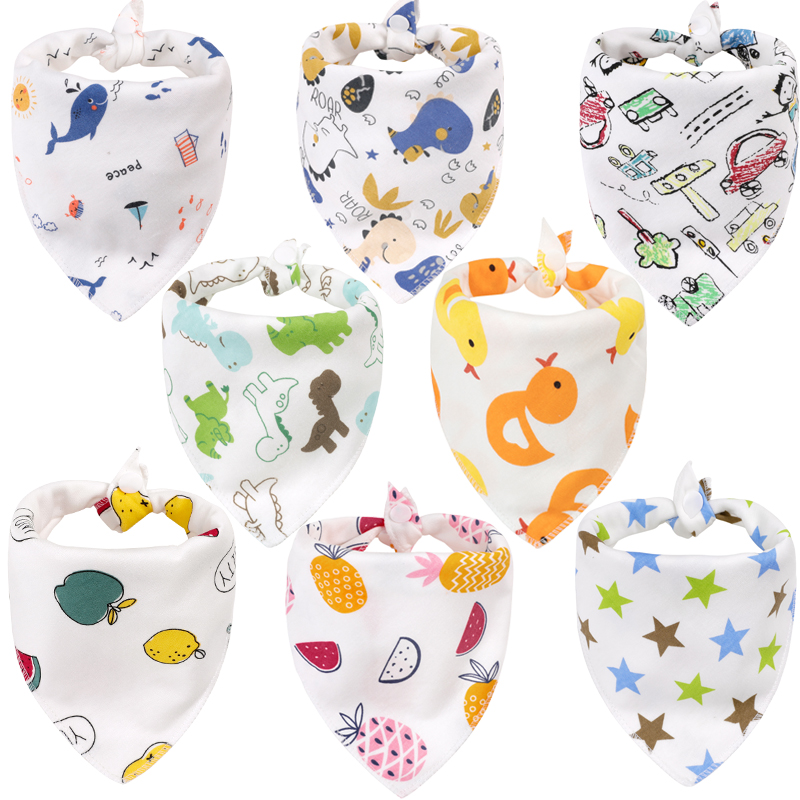 8 Stks/partij Pack Baby Bandana Kwijlen Slabbetjes Aankomst Kleur Super Zachte Bandana Slabbetjes Voor Jongens &amp; Meisjes 100% Organische katoen Zomer Slabbetjes: WDK80005