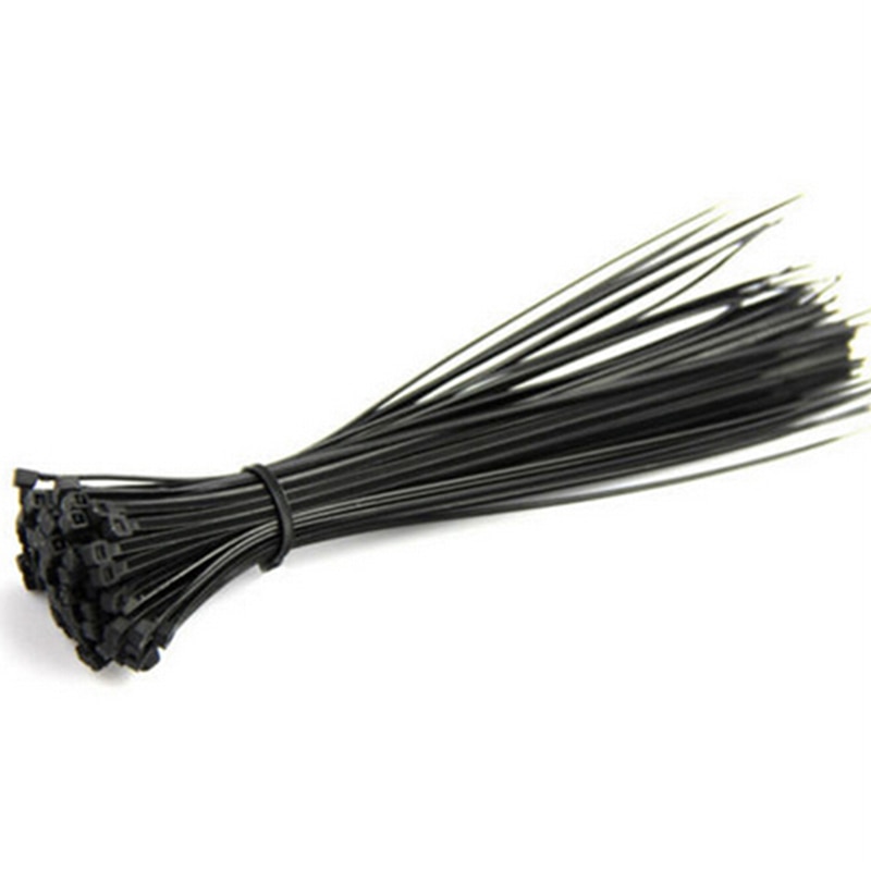 100 Stuks 100Mm Zwart Netwerk Nylon Plastic Cable Zip Tie Cord Strap Plastic Zip Trim Wrap Kabel Lus ties Wire Zelfsluitende
