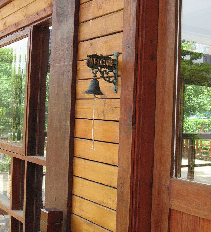 European Decorative Cast Iron Ship Bell Welcome Sign, Double Side Welcome