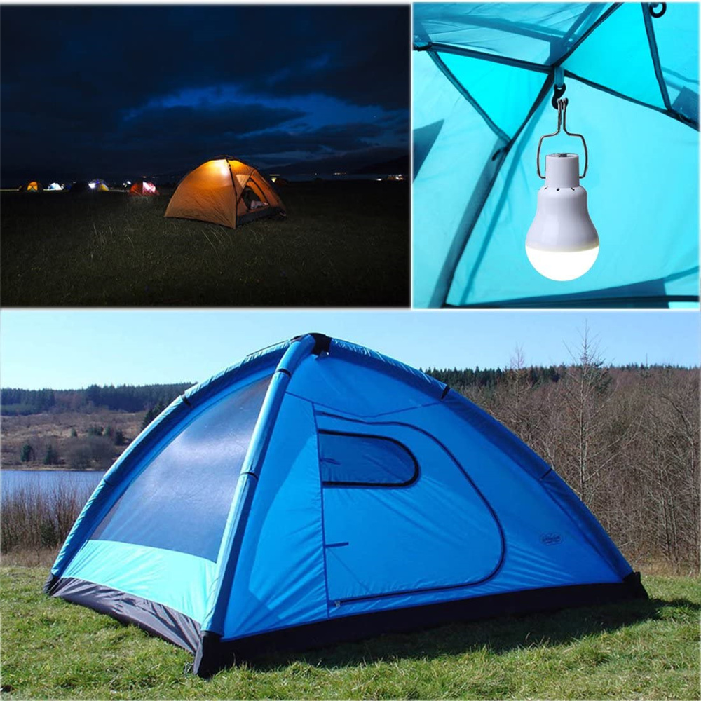 Lámpara alimentada por energía Solar, bombilla Led portátil, luces recargables para tienda de campaña, pesca nocturna, Panel de energía Solar de emergencia, luz Solar