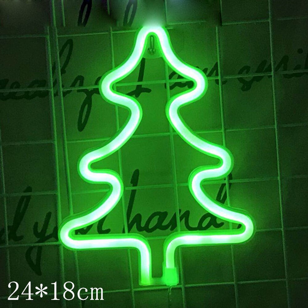 LED Neon Light USB/Battery Power Chirstmas Tree Snowflake Neon Sign Art Night Lamp Xmas Party Wedding Kids Room Decor