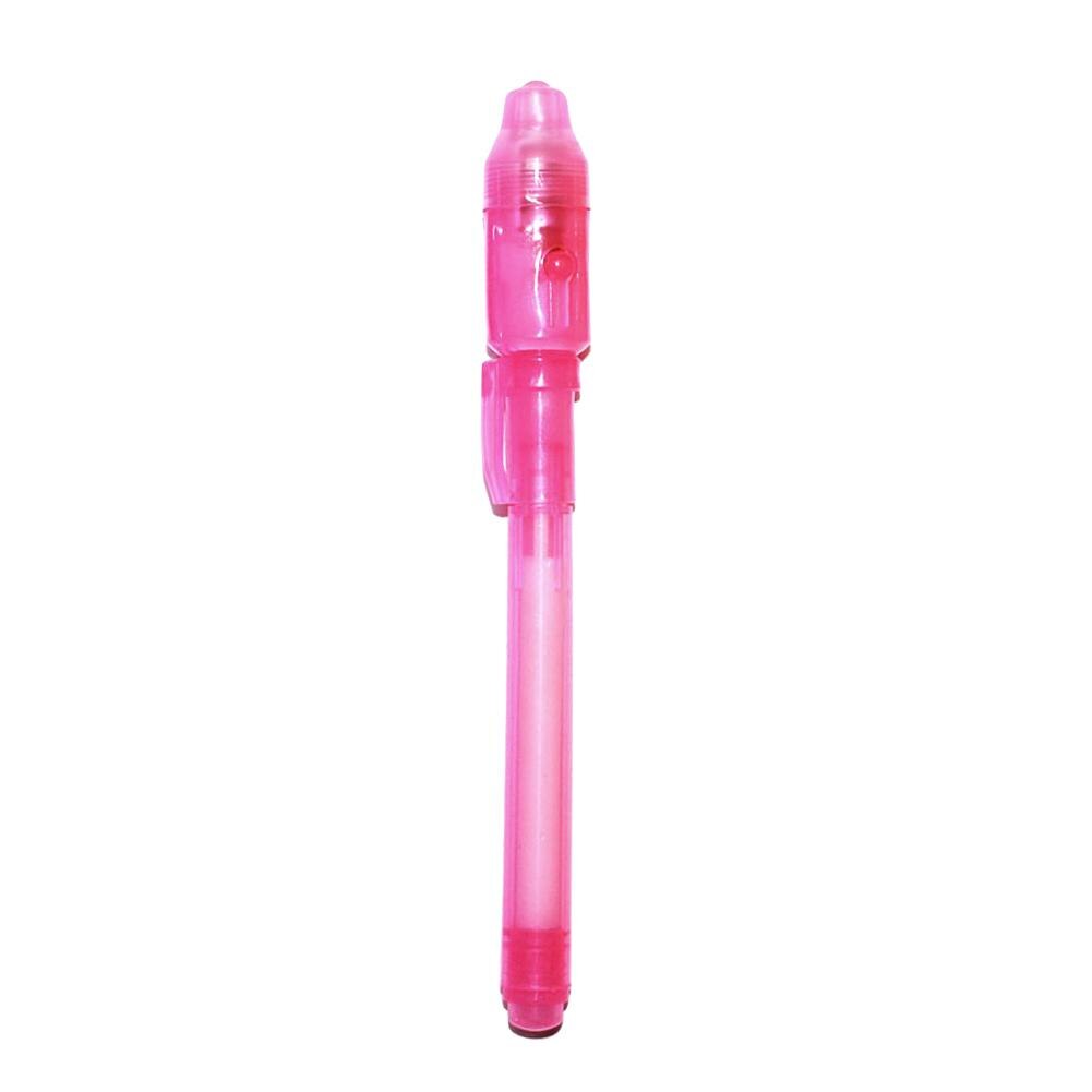 1PC 2 in 1 Magic Luminous Light Pen UV Drawing Invisible Ink Pen Kids Writing Learning Educational Lighting Toys: Light Pink