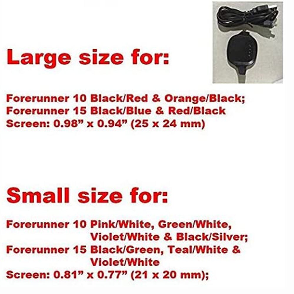 Replacement Charger for Garmin Forerunner 10/15 for Women/Men, USB Data Charger Dock Charging Cable for Garmin Forerunner 10/15