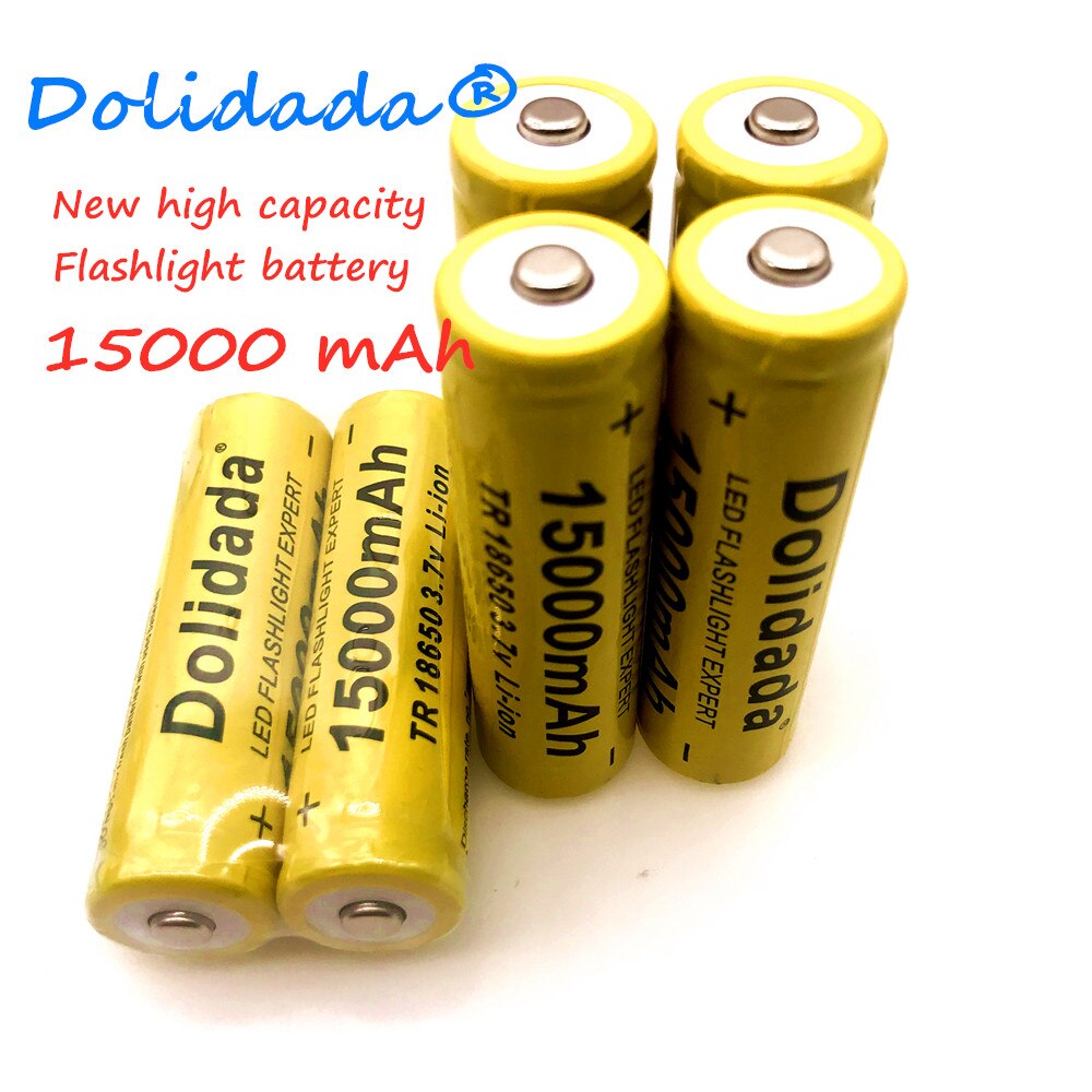 Dolidada 15000 Mah 3.7 V 18650 Lithium-Ion Batterijen Oplaadbare Batterij Voor Led/Elektronische zaklamp