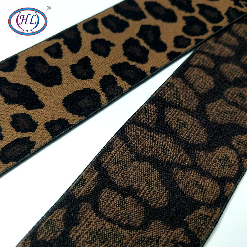 HL 1 meters Elastic Bands Leopard Print 30/38/50MM Clothing Bags Pants Headband Tape DIY sewing accessories