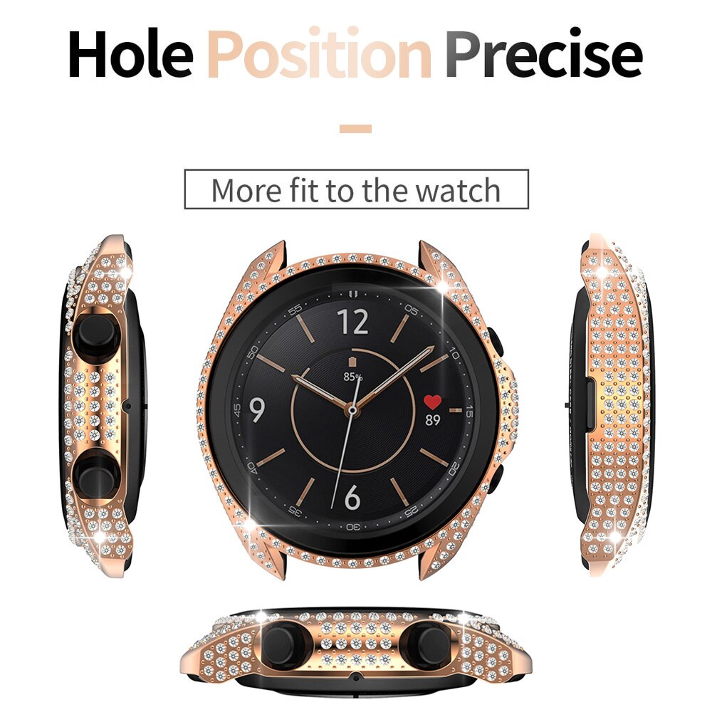 Coque de protection complète en diamant pour Samsung Galaxy Watch 3, 45mm, 41mm, cadre antichoc, tendance, pour femmes