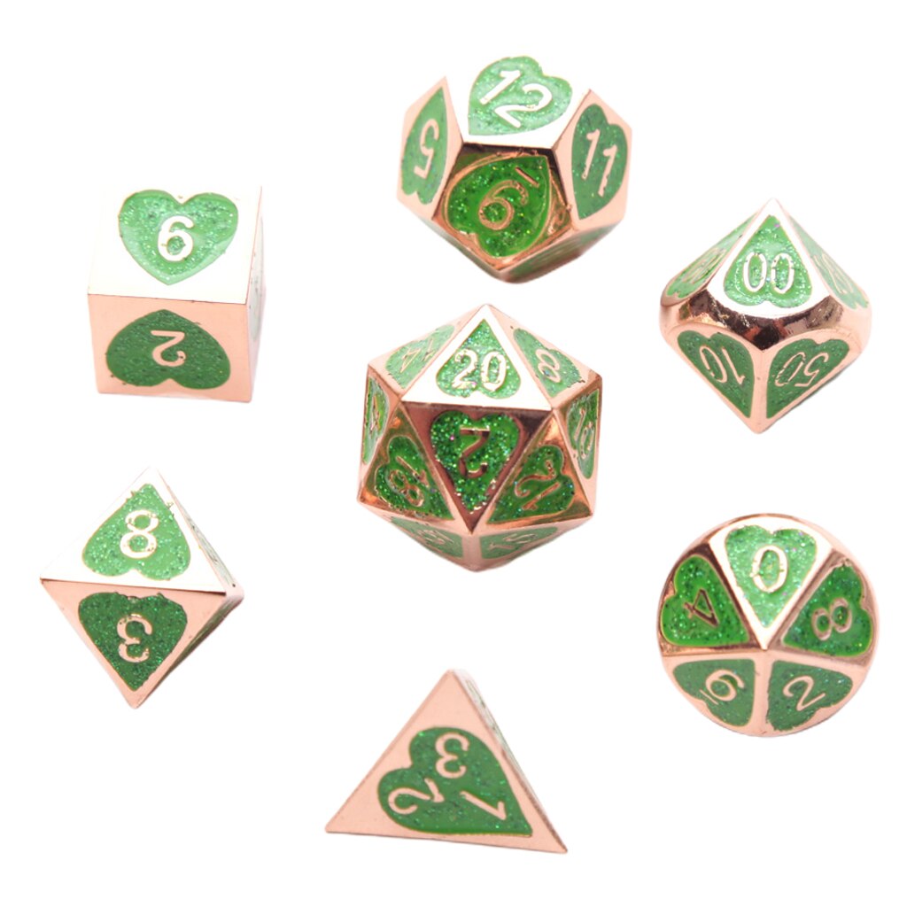 7 Stks/set Solide Metalen Multi Side Cijfer D4 D6 D8 D10 D12 D20 Board Game Dice Set Voor Party Casino board Game: C