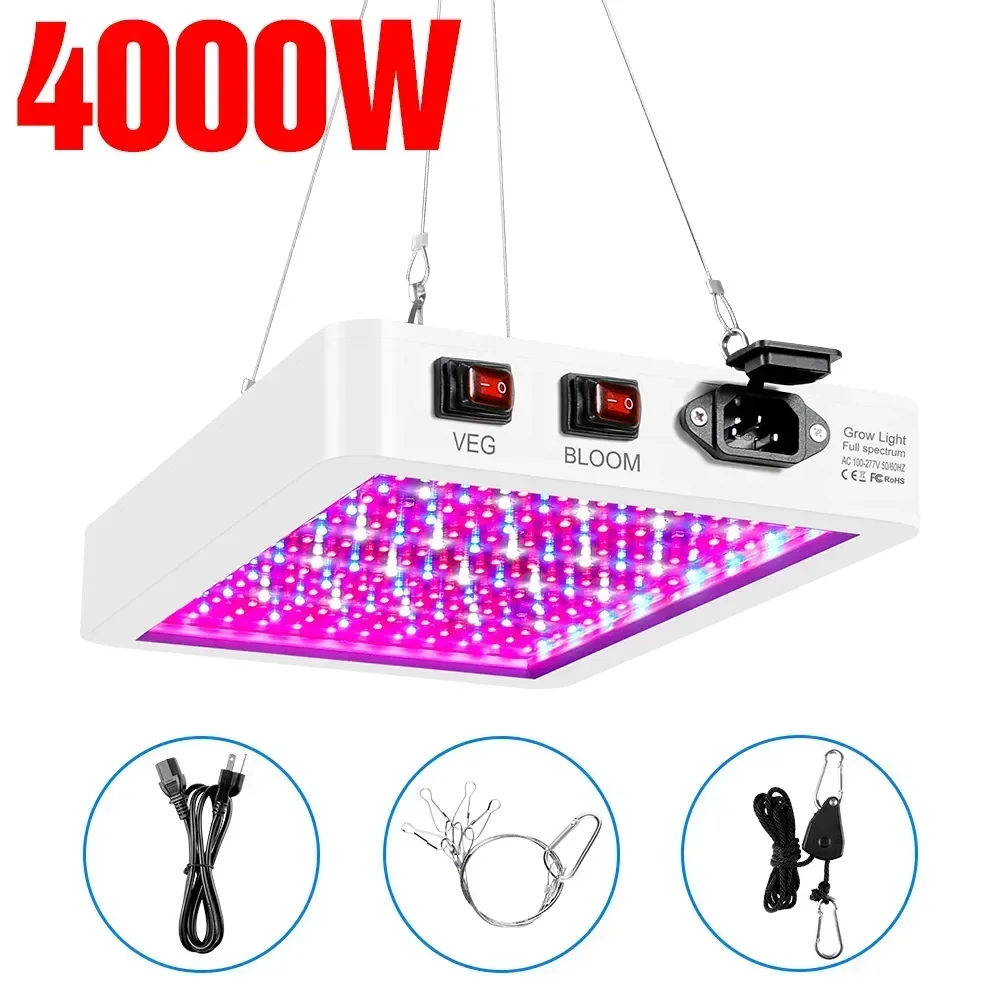 Neueste 4000/5000 W Volle Spektrum LED Wachsen Licht IP65 Anlage Lampen Hydrokultur Lampe Gewächshaus Lampen Blume Wachstum beleuchtung Box: Blau / US