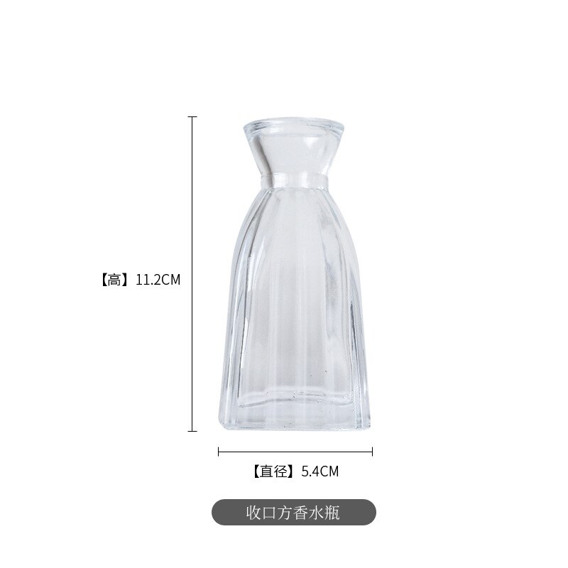 Diffuseur de roseaux en verre de Style nordique, bouteilles de parfum Chic, Vase de fleurs sculptées, ornement de bureau, décoration de maison en verre: Bleu