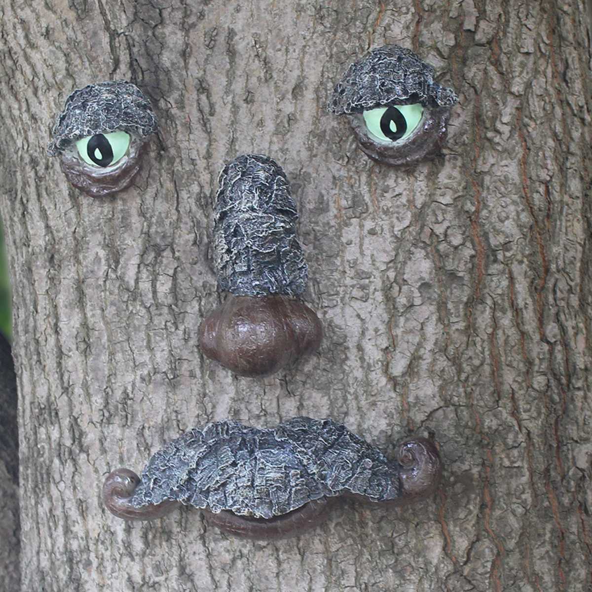 Outdoor Decoration Resin Statue Tree Laughing Tree Face With Two Big Eyes Huge Statue Home Decor Courtyard Garden Yard Art