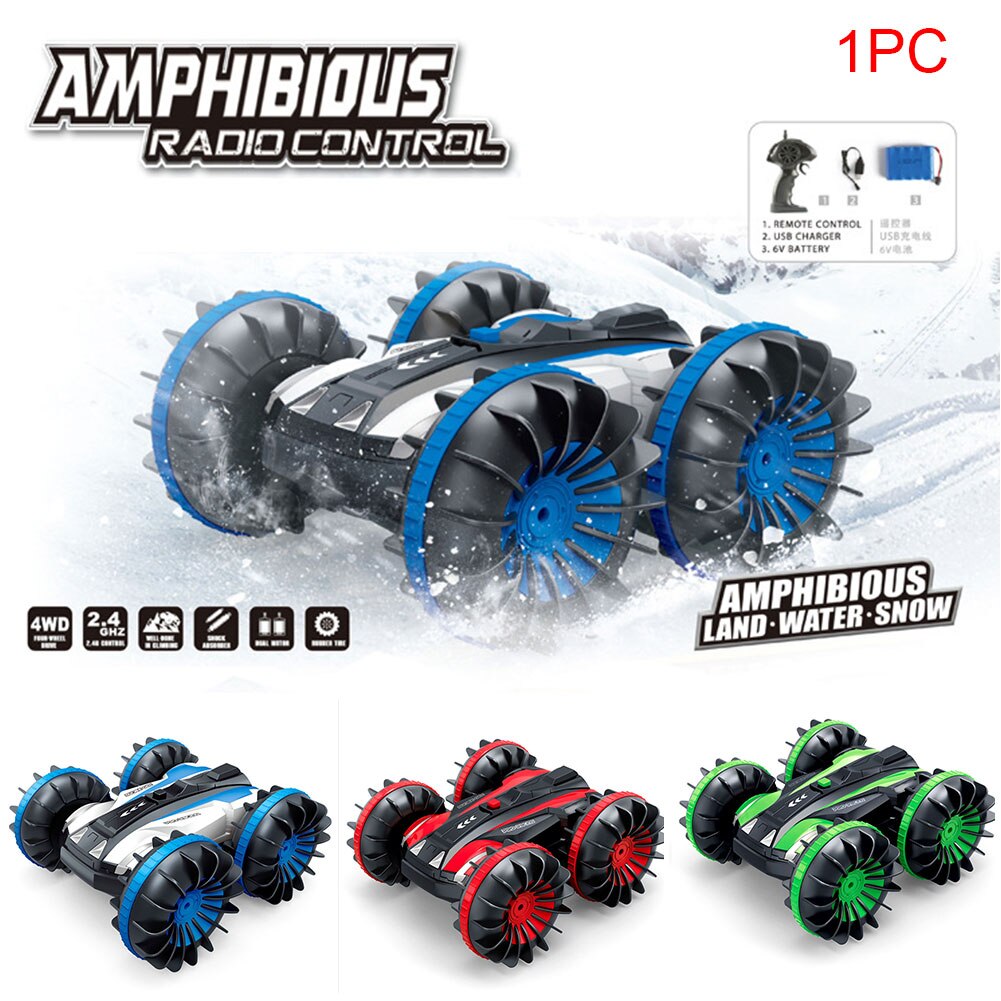 2.4GHz 4WD 1:18 Double-sided Prodezza Regalo di 360 Gradi Gira Anfibio Barca RC Auto Rotativo Impermeabile Giocattolo Per Bambini di compleanno Off Road