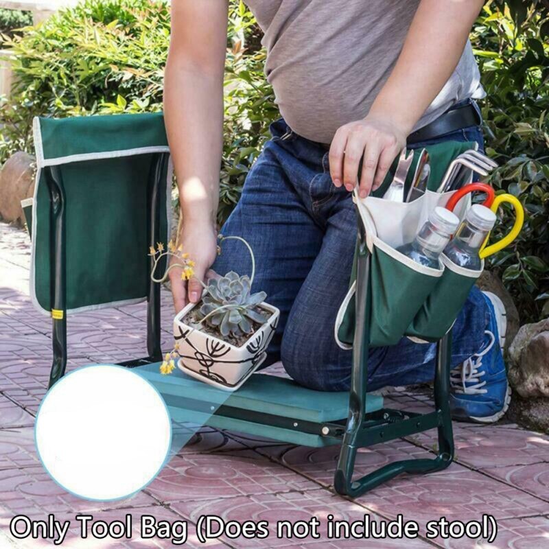Bolsa de herramientas de jardín, bolsa de depósito de herramientas de jardín, bolsa de herramientas portátil para taburete de rodilla, herramientas de jardinería, bolsa de almacenamiento