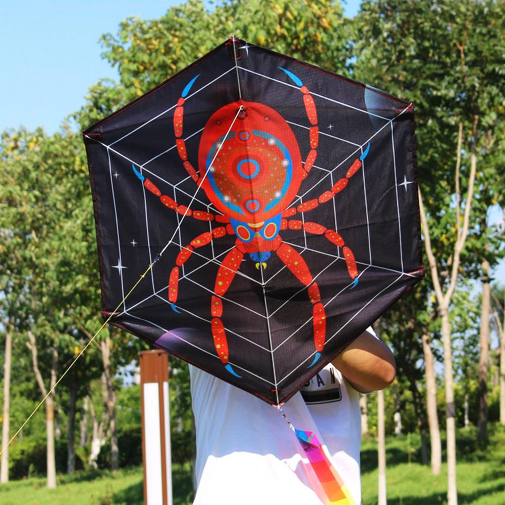 Nützlicher, sechseckiger drachen mit spinnenmuster für den außenbereich, windbeständiges spinnennetz