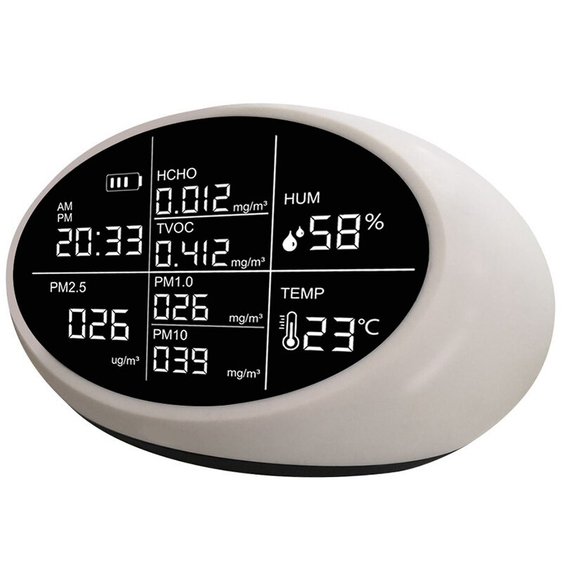 Formaldehyde Detector Air Monitor Indoor Air Monitor for Humidity,Temperature,PM2.5/PM10 HCHO TVOC
