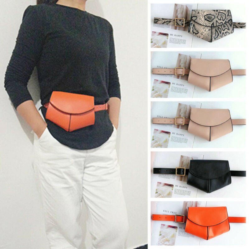 neueste Heiße Damen Fanny Taille Fanny Pack Frauen PU Leder Gürtel Tasche Lässig Brust Beutel Schlange Haut Gedruckt Tasche